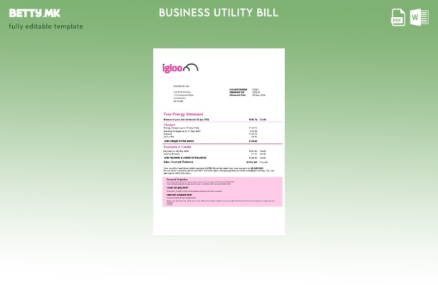 Обединетото Кралство Igloo Energy деловна сметка за комунални услуги